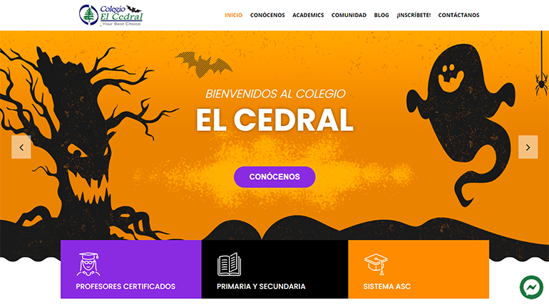 Sitio Web Colegio El Cedral Halloween